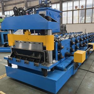 Post Cutting Standing Seam Roll Forming Machine 15 Stations With Rib Rollers