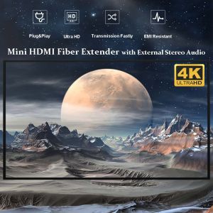 Mini 4K HDMI Fiber Extender With RS232 5VDC Type C Power Input