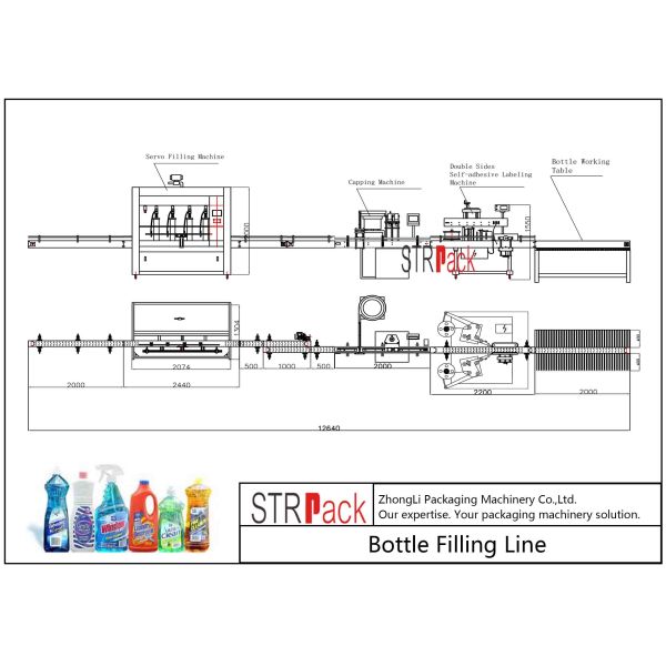 Chemicals Bottle Filling Line / Foaming Detergent Filling Machine Line With