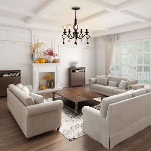 LED Metal Chandeliers 5 Lights Black Crystal Candle Chandelier Industrial