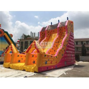 Cheap Custom Made Kids Inflatable Slide Single Lane Yellow 12x7x10m for sale