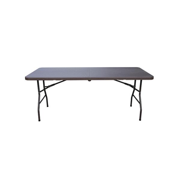 Quality Durable Plastic Rectangular Folding Table , PE Rattan Foldable Dining Table wholesale