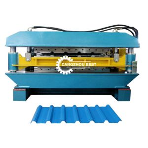 CE Double Layer Profile Roofing Sheet Roll Forming Machine 5.5KW Cutting