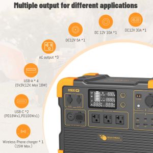 Cheap 2200W UPS Solar Generator with 1536Wh LFP Lithium Battery 600W Solar Panel Input and 2 Hours Charging Time for sale