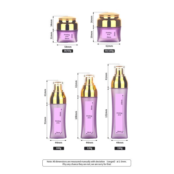 PET Cosmetic Packaging Sets Multiusage 44mm Width With Pump