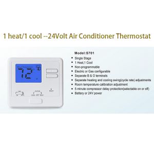China Manual Heating And Cooling AC Wired Room Thermostat For Central Air Conditioner on sale