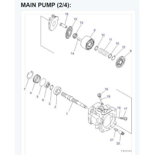 708 3S 00521 Mini Excavator Hydraulic Pump For Komatsu PC35MR-2 PC55MR-3