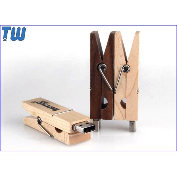 Quality Multi-Function Wood Clip Cool 4GB USB Memory Stick Thumb Drives wholesale