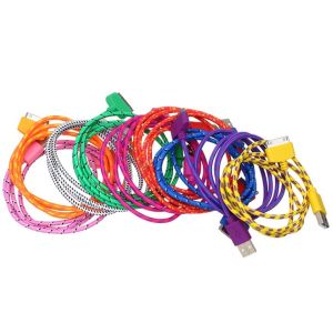 China 1m mobile phone cable  braided for iPhone 4,micro on sale