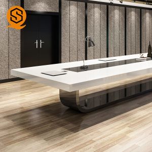 Solid Surface Long Conference Room Table with 100% Repairable