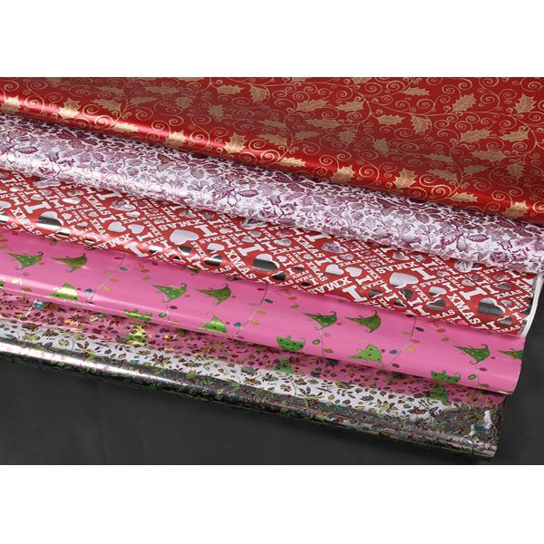 Quality Extra Wide Foil Wrapping Paper Rolls Luxury Yellow Red Coloured Decorative Aluminized wholesale