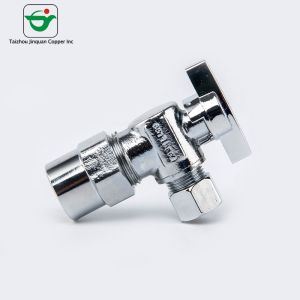 Chrome Plated 1/2"x3/8"x3/8" Compression Angle Stop Valve