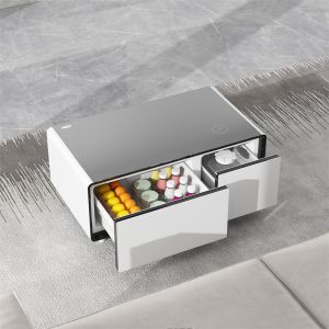 Living Furniture Modern Coffee Table with Cooling Drawer and 27L Freezer