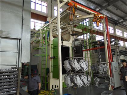 Quality Double Hanger Hook Type Sand Blasting Machine Workpiece 500kg For Alloy Wheels wholesale
