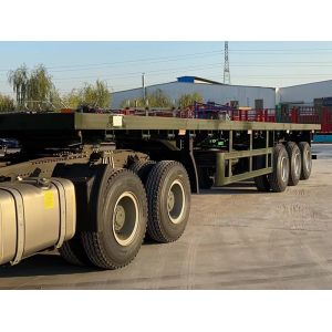 Container Flat Bed Deck Semi Trailer 3 Axle 20FT 40FT
