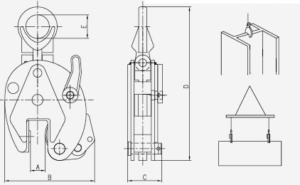 Universal Plate Clamp / Low Carbon Alloy Steel Clamp For Construction Hoist