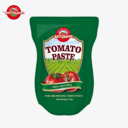 Quality 113g Stand-Up Sachets Of Tomato Paste Adhere To ISO HACCP BRC And FDA Production Standards wholesale