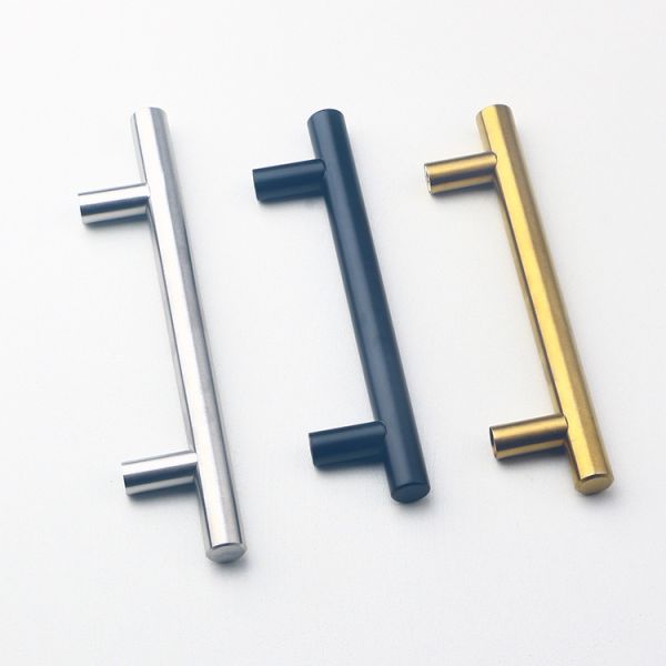Quality SS201 SS304 Furniture Hardware Replacement Parts T Bar Cabinet Handles 64mm dia wholesale