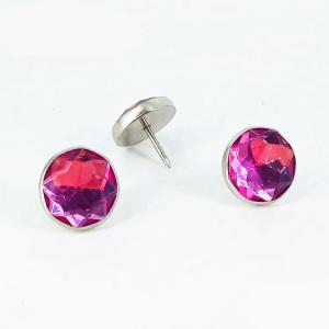 China Durable Diamond Upholstery Buttons Pink And Blue Color Size 25mm Combined Button on sale