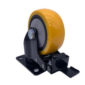 5'' Safety Dual Locking Caster Wheels Polyurethane Tread