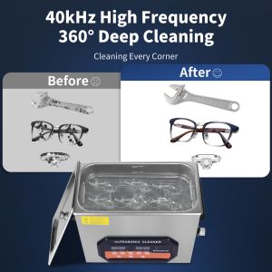 Professional Ultrasonic Cleaner 180W Dual Mode Degas/Semi w/ 300W Heater Digital