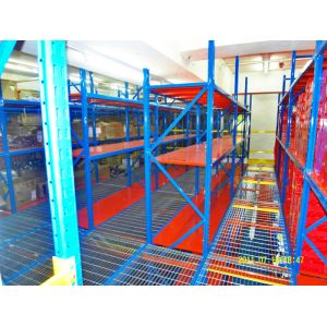 Powder Coat Steel Rack Supported Mezzanine For Distribution Center