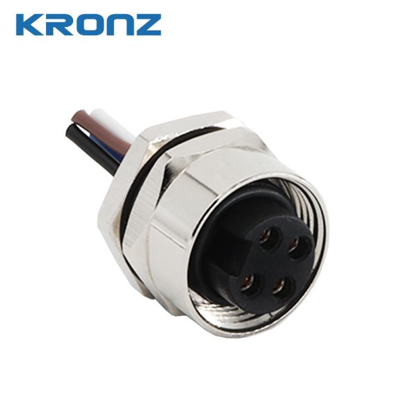 Quality 7/8'' Industrial Connector 100 Mating Cycles 4 Pin Female Sensor Circular Connectors wholesale