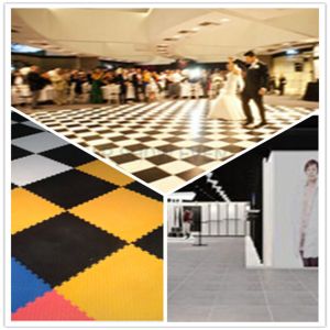 China 3W Interlocking Plastic Iinyl Dance Flooring Tiles Patterns For Exhibitions Hall on sale