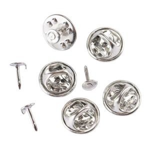 No Tools Silver Clutch Back Pin Clutch Metal Pin Back Locking