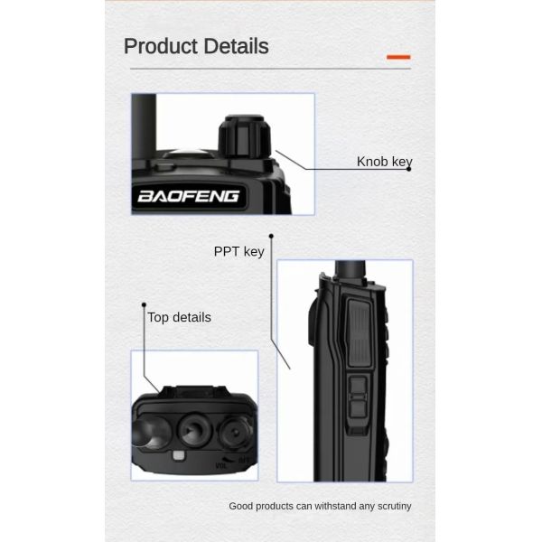 UV27 Walkie Talkie Two Way Radio with 1500mAh Battery IPX4 Water Resistance and 16 Storage Channels for Outdoor Use