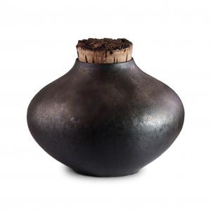 Cheap 0.35*0.24*0.39in Tapered Natural Cork Lids Vase Ceramic Jar BSCI for sale