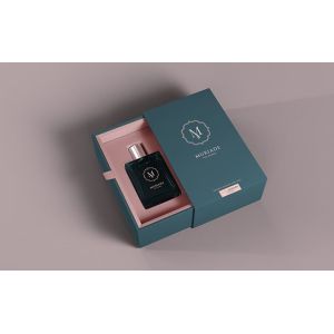 CMYK Printed Perfume Boxes Recycled Cardboard Gift Green Case