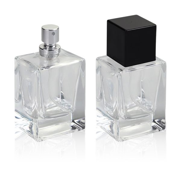 Rectangle Unique Perfume Glass Bottle 30ml Frosted Transparent Luxury