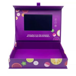 7 inch LCD video packaging box, LCD video gift box with custom print for