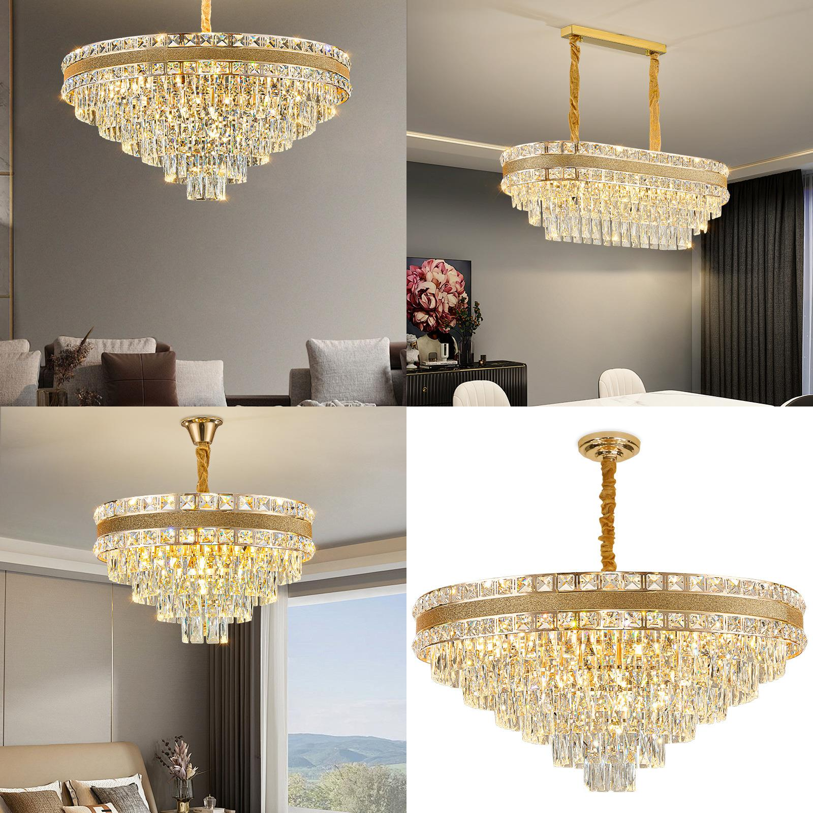 Wholesale Retractable Crystal Chandelier Ceiling Fan With Light And Remote Control