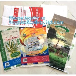 Custom recyclable kraft paper laminated pp woven food packaging bag with logo