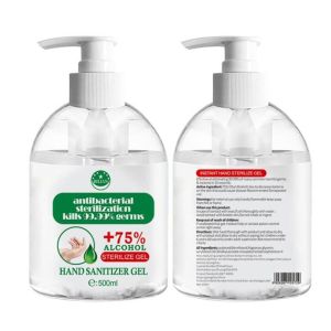 Protective Antibacterial Hand Sanitizer Gel 75% Alcohol 500ml Transparent Color