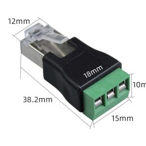 RJ45 Male to RS485 3 Pin Screw Terminal Adapter Connector Splitter