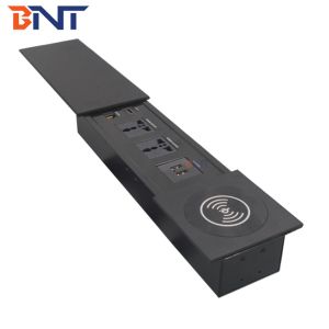 Wireless charger office sliding table power socket box with usb charger