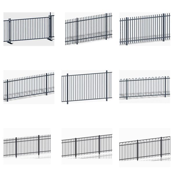 Powder Coated Steel Spear Top Garrison Secutiry Fence