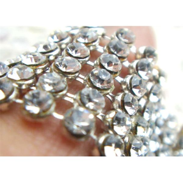 Crystal Sequin Mesh Fabric / Fine Metal Mesh Fabric For Interior Decoration