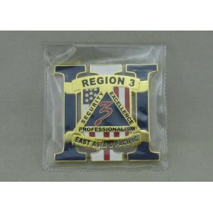 Zinc Alloy Die Casting Personalized Coins , Gold Plating Synthetic Enamel Coin