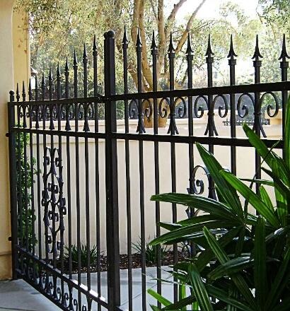 Security Decorative Architecture Wrought Iron Steel Fence For Garden