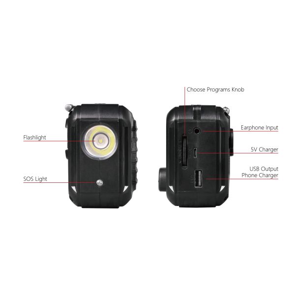 DSP strong receiver rechargeable fm radio solar hand crank dynamo 3 bands radio