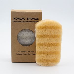 Cheap 12.5*7.0*2.8cm BPA Free Wave Cleansing Sponge KGM Beauty Konjac Sponge for sale
