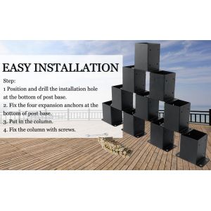 Fence Accessories UV Resistant Deck Railing Base Bracket with Lamp Handrail