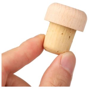 Reusable Wooden Rubber Stopper Wine Bottle Clear T-shaped Cork in Custom Size