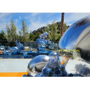 Cheap 0.8m 1m 2m Inflatable PVC Silver Mirror Balloons For Luxe Pool Party for sale