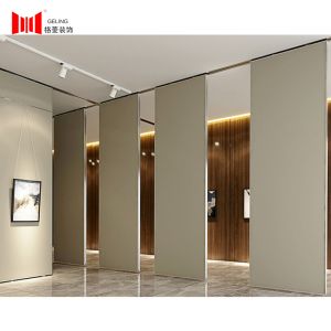 China Fabric Surface Acoustic Folding Partition Wall With POM Hanging Wheels on sale