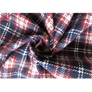 Printed 100% Polyester Tricot Knit Fabric Non Stretch Brushed Fabric For Garment
